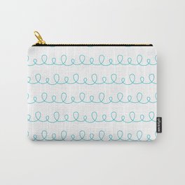 Loopy Pattern Teal on White Carry-All Pouch