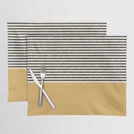 Texture - Black Stripes Gold Placemat