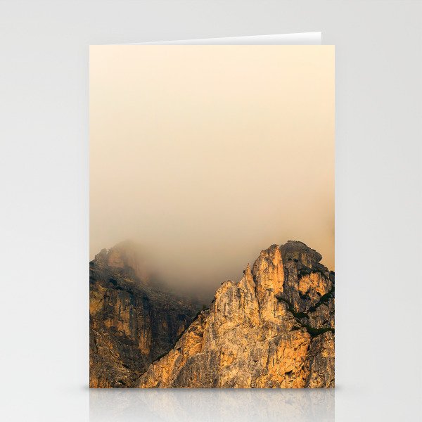 Fog in the Dolomites mountain Stationery Cards