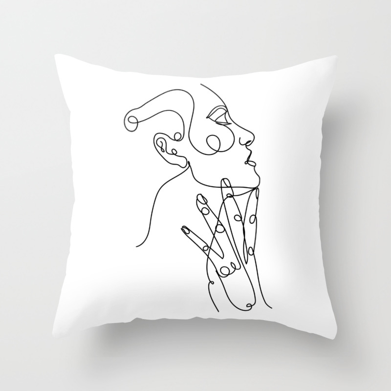 Femininity Woman In One Line Art Throw Pillow By Valleriaart Society6,Cute Friendship 3 Anime Girls