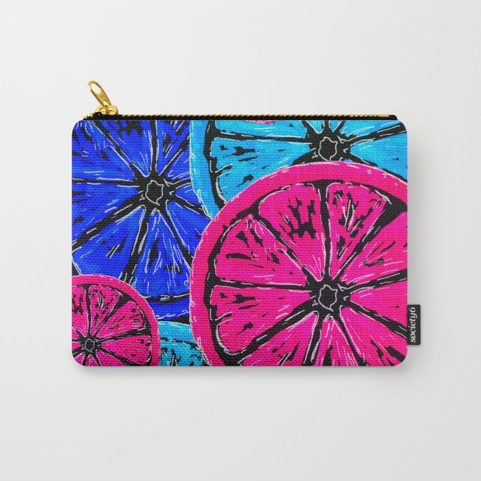 Blue and Pink Lemons Carry-All Pouch