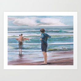 Surf Time 3 Bude Art Print