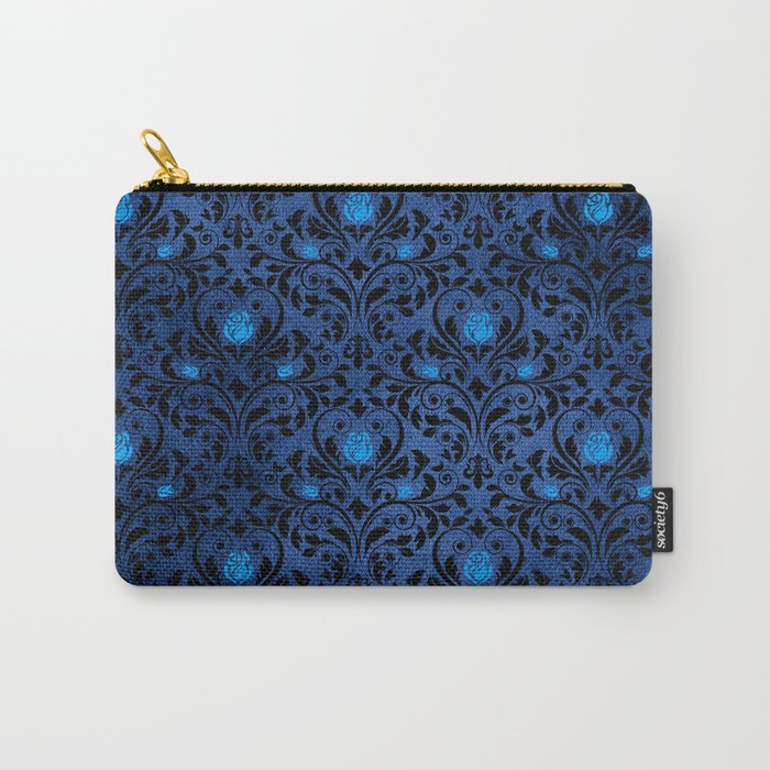 Blue Rose Pattern Carry-All Pouch