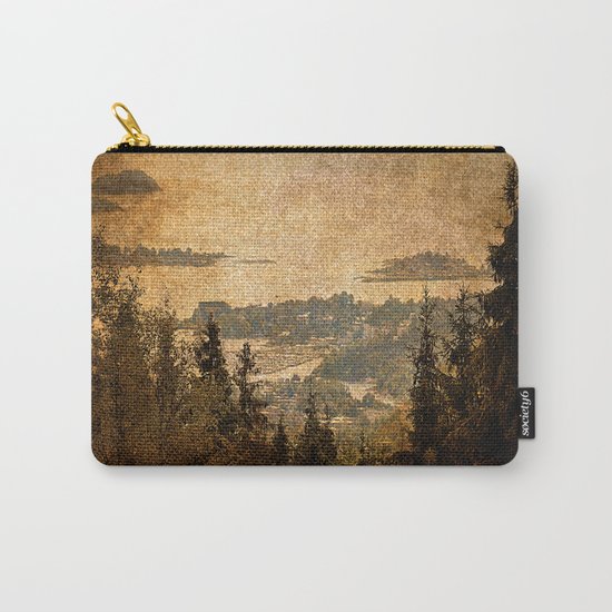 vintage forest landscape Carry-All Pouch