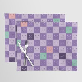Plaid of Emotions pattern lilac Placemat
