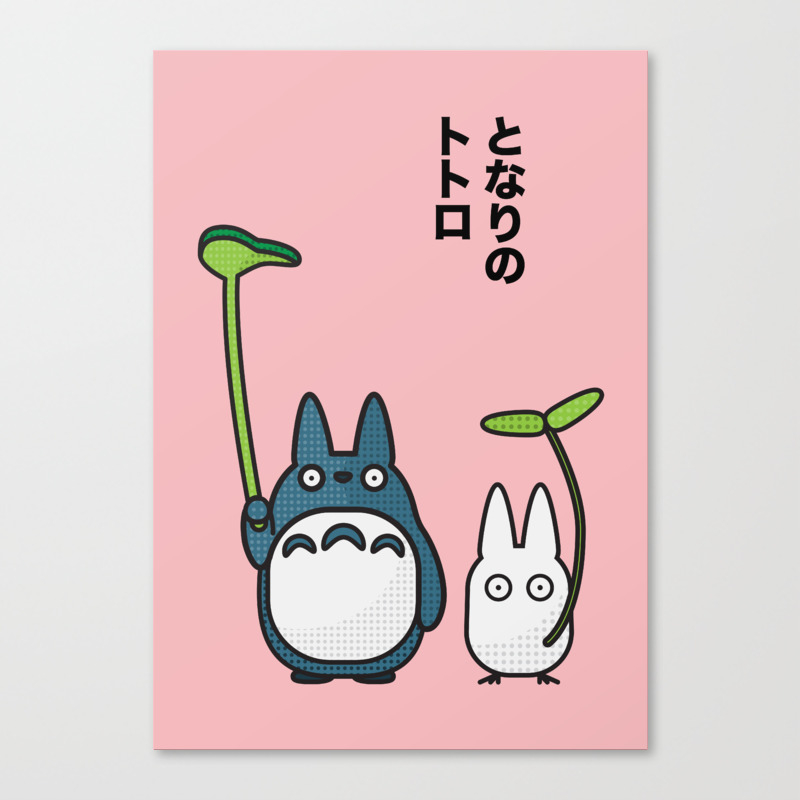 Chu Chibi Totoro Pop Art Pink Version Canvas Print By