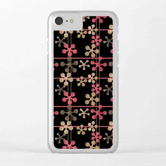 Abstract pattern in black red and brown tones . Clear iPhone Case