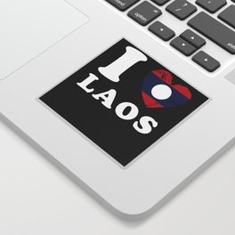 Laos I Love Laos Sticker