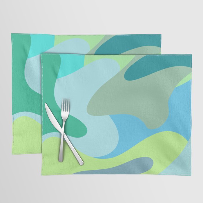 Rainbow Paint Splashes - blue green yellow Placemat