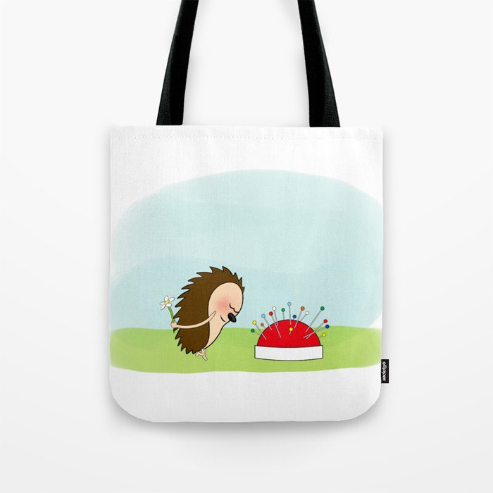 Lovestruck hedgehog Tote Bag