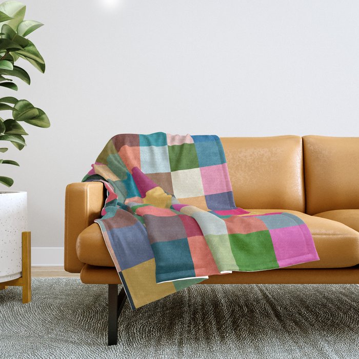 Multicolor Pixel Tiles Art - Kumulipo Throw Blanket