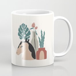 Horse Vase with Plants Coffee Mug