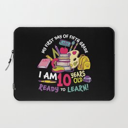 My First Day Of Fifth Grade 10 Years Old Laptop Sleeve