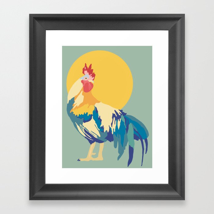 Rooster Rising Framed Art Print