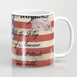 Rustic Patriotic Flag - Pledge of Allegiance Home Decor Art A332 Coffee Mug
