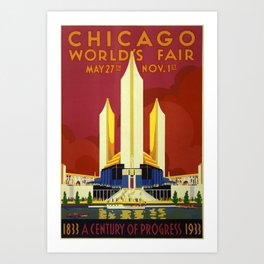 Vintage World's Fair Chicago 1933 Art Print