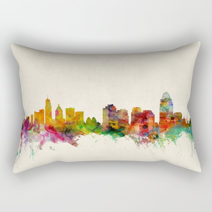 Cincinnati Ohio Skyline Rectangular Pillow