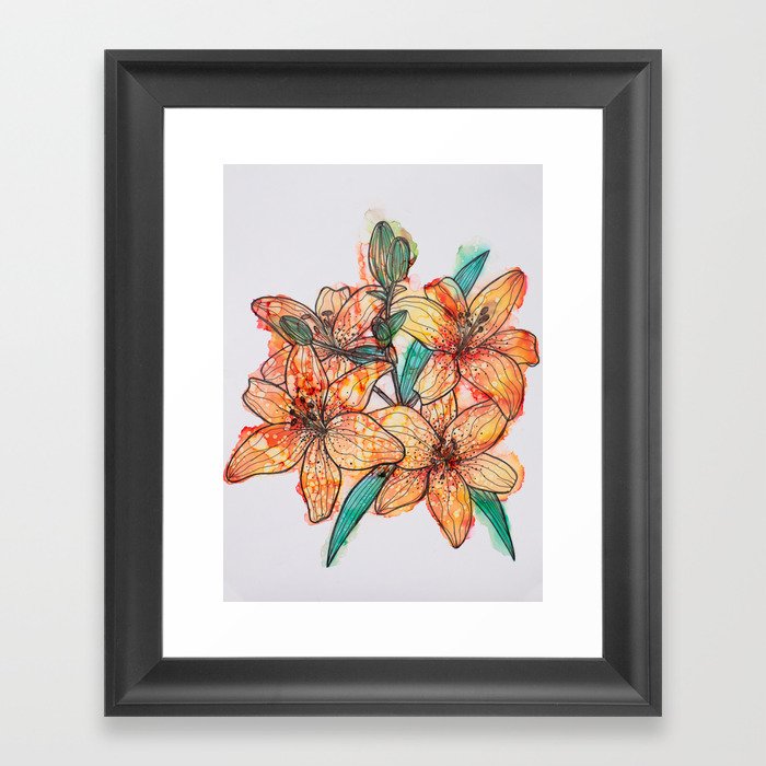 Tiger Lilies Framed Art Print