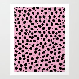 Cheetah Animal Black Pink #1 #pattern #decor #art #society6 Art Print