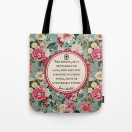 The Person Be it Gentleman or Lady Jane Austen Library Book Quote Tote Bag