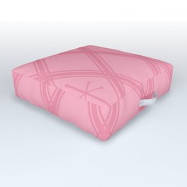 Retro Criss Cross Pink Outdoor Floor Cushion