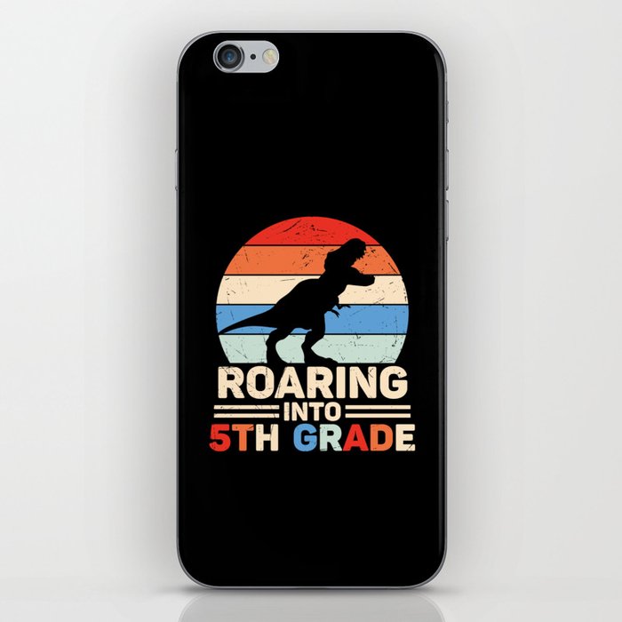 Roaring Into 5th Grade Vintage Dinosaur iPhone Skin