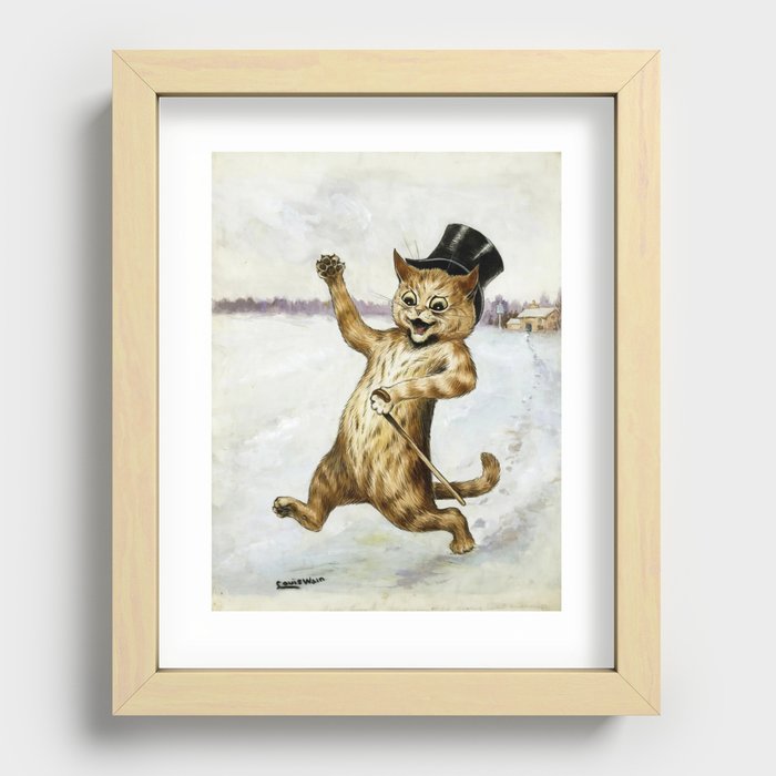 Louis Wain - Victorian Cat Recessed Framed Print