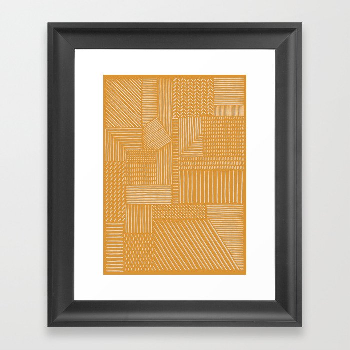 Mud Cloth / Yellow Framed Art Print