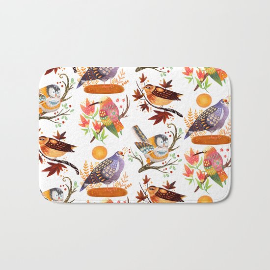Seasonal Birds Bath Mat