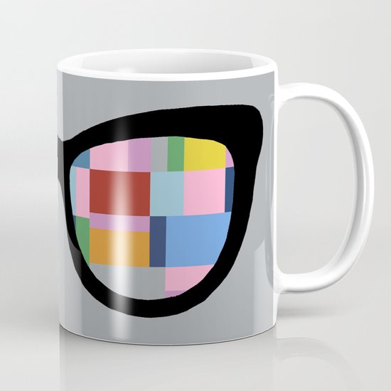 Square Eyes on Grey Coffee Mug
