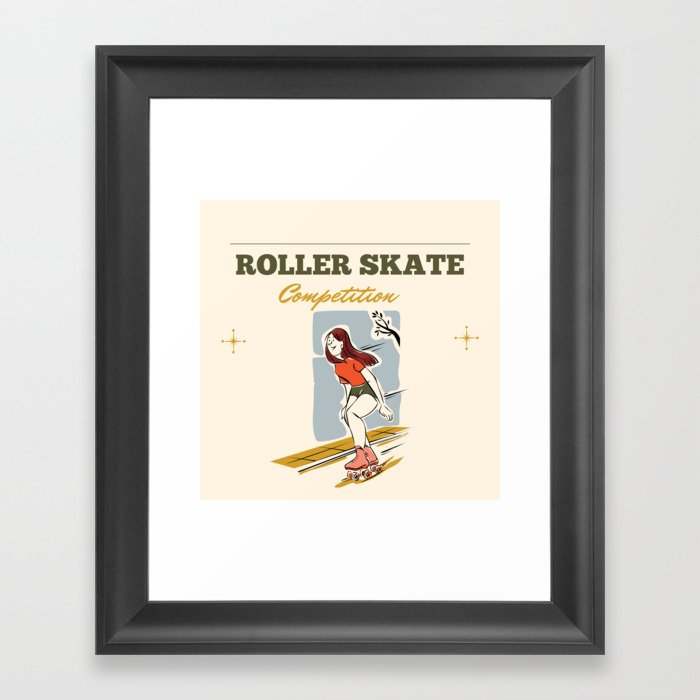 Roller skate competition sport Framed Art Print