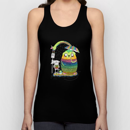 Adventure time Totoro by Luna Portnoi Unisex Tank Top