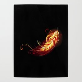 Flaming Feather Phoenix Poster