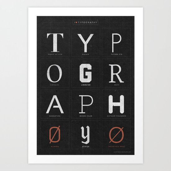 I ♥ Typography Art Print