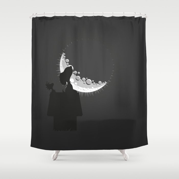 Looking the moon Shower Curtain