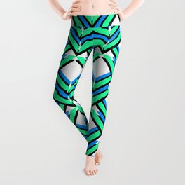 Blue Green Pattern Leggings