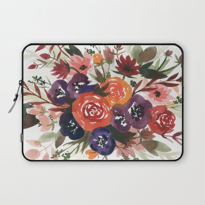 Country Fall Watercolor Bouquet Laptop Sleeve