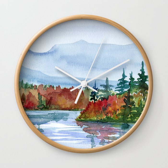 Mirror Lake in Autumn Wall Clock