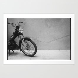 MBK - Marrakech favourite motorbike / black and white art photography Art Print