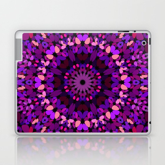 Purple Petal Garden Mandala Laptop & iPad Skin
