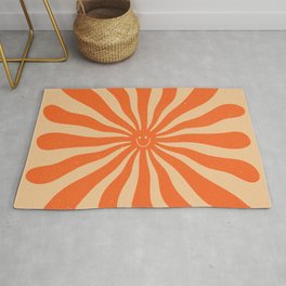 Retro Sun Vintage 70s 2 Orange Area & Throw Rug