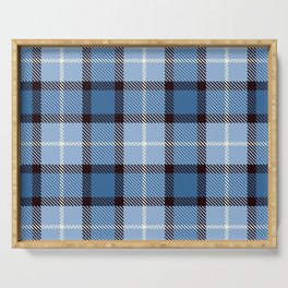 Blue Square Pattern Serving Tray