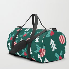 Christmas Pattern Tree Ornaments Holly Duffle Bag