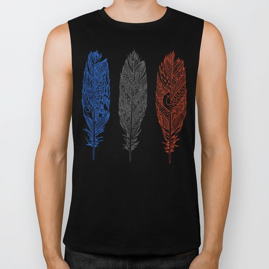 Patterned Plumes Biker Tank