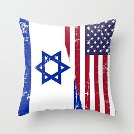 Israel USA flag Throw Pillow