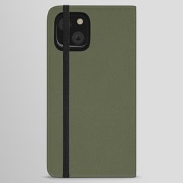 Dark Green-Brown Solid Color Pantone Cypress 18-0322 TCX Shades of Green Hues iPhone Wallet Case