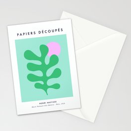 Matisse Poster 2. Leaf & Sun in Green & Pink Stationery Card