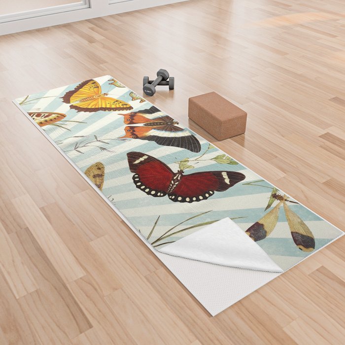 Butterflies Dragonflies and Moths Yoga Towel