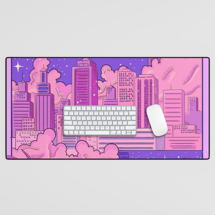 Pink City Desk Mat