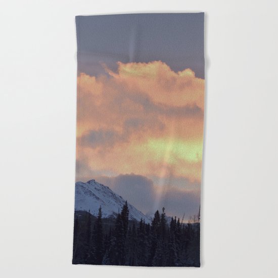 Serenity Rose Mt Sunrise Beach Towel